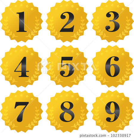 華麗的金色數字圖標 華麗的金色數字圖標 102338917