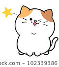 Winking loose cute calico cat 102339386