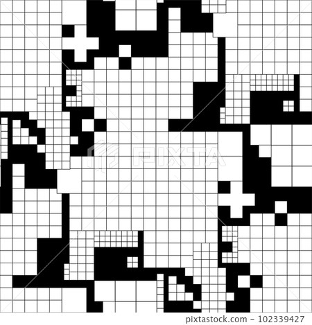 Abstract seamless plaid pattern of graphic rectangles in a pixel art style. Abstract seamless plaid pattern of graphic rectangles in a pixel art style. 102339427