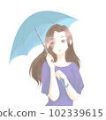 一個女人打著傘 102339615