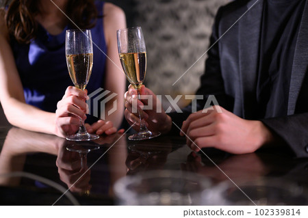 晚上在酒吧舉杯的手美女帥氣不露臉 晚上在酒吧舉杯的手美女帥氣不露臉 102339814