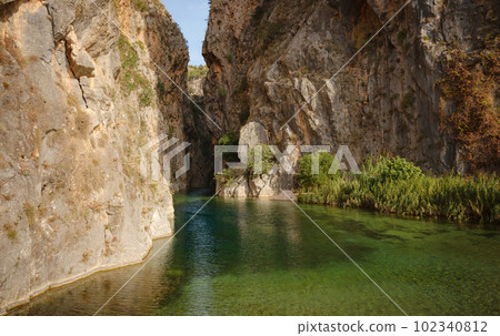 GUver canyon, beautiful clear water GUver canyon, beautiful clear water 102340812