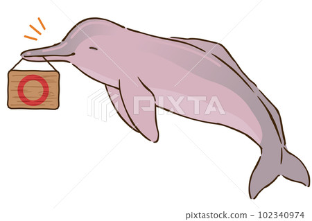 Amazon river dolphin with a circle mark Amazon river dolphin with a circle mark 102340974