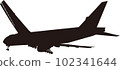 Large passenger plane just before landing 102341644
