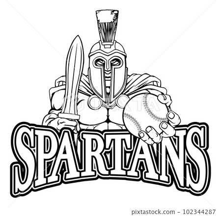 Spartan Trojan Baseball Sports Mascot Spartan Trojan Baseball Sports Mascot 102344287