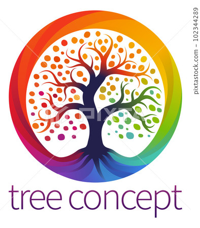 Rainbow Tree Abstract Stylised Concept Design Icon Rainbow Tree Abstract Stylised Concept Design Icon 102344289