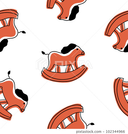 Cartoon Christmas Horse Toys seamless pattern in cartoon flat style Cartoon Christmas Horse Toys seamless pattern in cartoon flat style 102344966