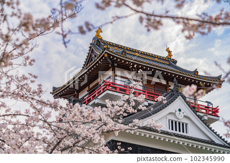 春天的清須城櫻花盛開<愛知縣清須市> 102345990