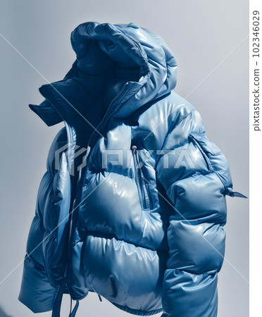 A blue jacket on a white background, AI generated, AI generativ. 102346029