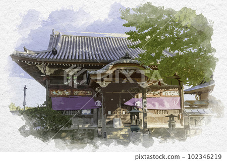 Watercolor style Shikoku 88 Temple No. 5 Jizoji Daishido Itano Town, Tokushima Prefecture Watercolor style Shikoku 88 Temple No. 5 Jizoji Daishido Itano Town, Tokushima Prefecture 102346219