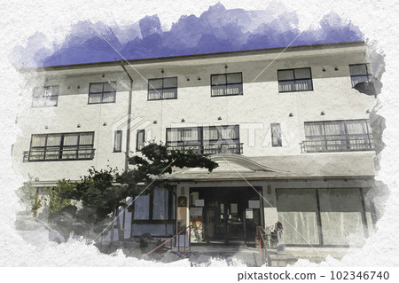 Watercolor painting-style Shikoku 88 Temple No. 7, Jurakuji Temple, Hotel Komyo Kaikan, Awa City, Tokushima Prefecture Watercolor painting-style Shikoku 88 Temple No. 7, Jurakuji Temple, Hotel Komyo Kaikan, Awa City, Tokushima Prefecture 102346740