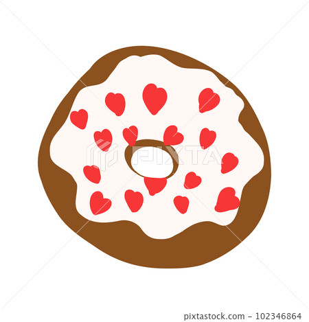 Donut in cartoon flat style 102346864