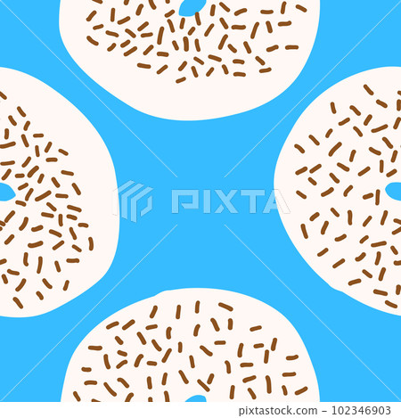 Seamless donuts pattern in cartoon flat style - Stock Illustration ...