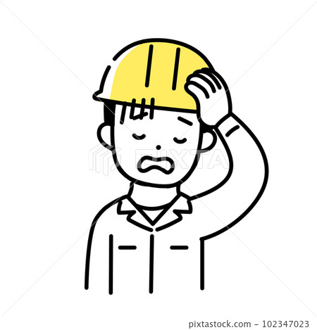 Illustration series of cute people _ male worker _ tired Illustration series of cute people _ male worker _ tired 102347023