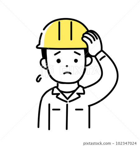 Illustration series of cute people _ male worker _ in trouble 102347024