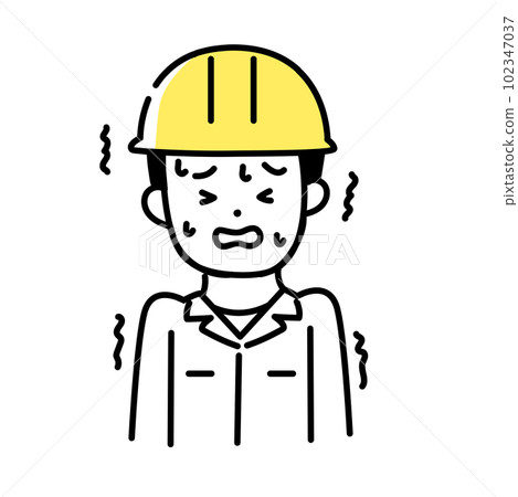 Illustration series of cute people _ male worker _ scary 102347037