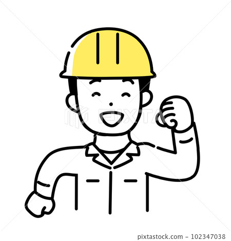 Illustration series of cute people _ male worker _ walking 102347038