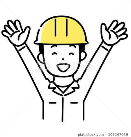 Illustration series of cute people _ Male worker _ Hurray 102347039