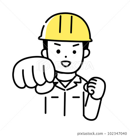 Illustration series of cute people _ Male worker _ Punch 102347040