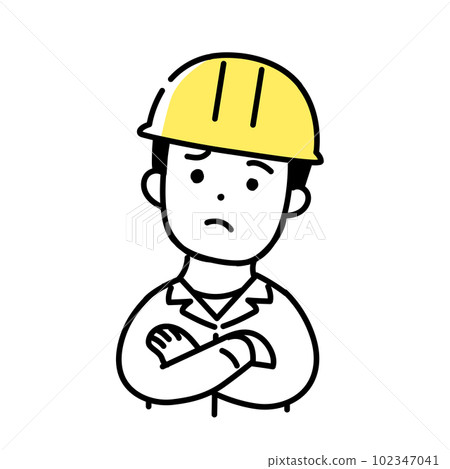 Illustration series of cute people _ male worker _ thinking 102347041