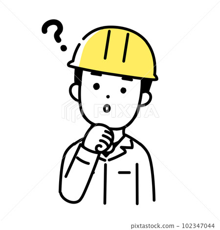 Illustration series of cute people _ male worker _ question Illustration series of cute people _ male worker _ question 102347044