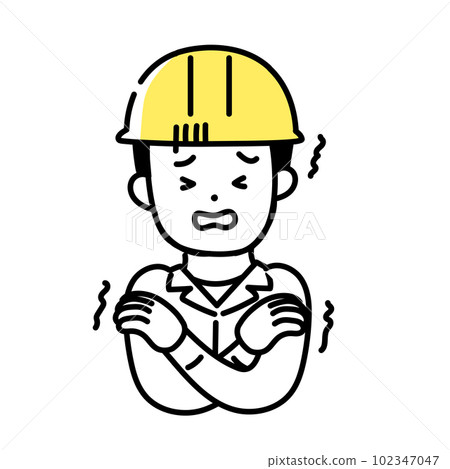 Illustration series of cute people _ male worker _ cold 102347047