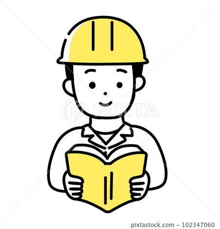 插圖系列可愛的人_男工_讀書 102347060