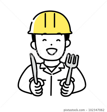 插圖系列可愛的人_男工_吃 插圖系列可愛的人_男工_吃 102347062