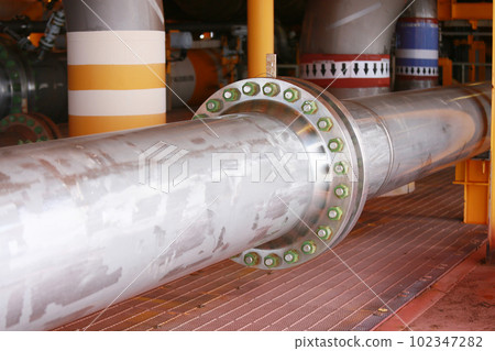 pipelines on oil and gas platform for production, Oil and gas process and control by automation system, Operator control product in oil and gas industry. 102347282