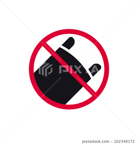 No use plastic bags prohibited sign, forbidden modern round sticker, vector illustration 102348172