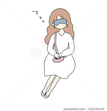 Girl sleeping with an eye mask on the move Girl sleeping with an eye mask on the move 102348345