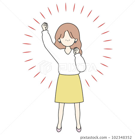 有濃度線的歡呼辦公室女孩 102348352
