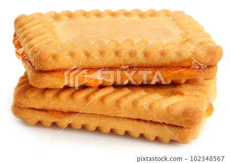 Fresh biscuits with jelly 102348567