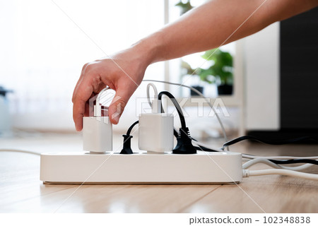 Multiple socket with plugs, energy efficiency 102348838