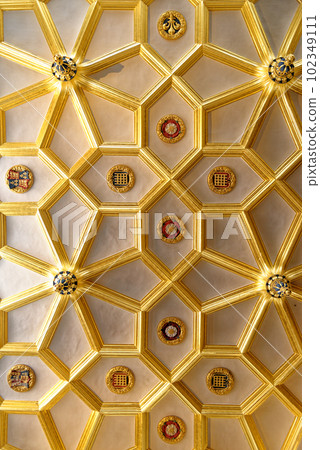 Ceiling room decorations at Hampton Court Palace - London Ceiling room decorations at Hampton Court Palace - London 102349111