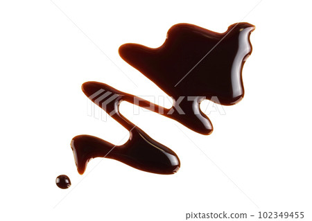 Balsamic vinegar isolated on white background. Top view. Flat lay Balsamic vinegar isolated on white background. Top view. Flat lay 102349455