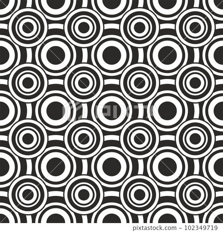 Seamless black and white pattern with circles. - Stock Illustration ...
