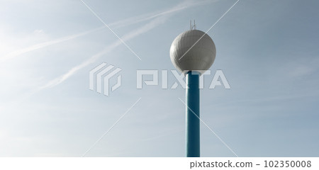 Water tower - drinking water supply container with sky on background, Czech Republic, Europe Water tower - drinking water supply container with sky on background, Czech Republic, Europe 102350008