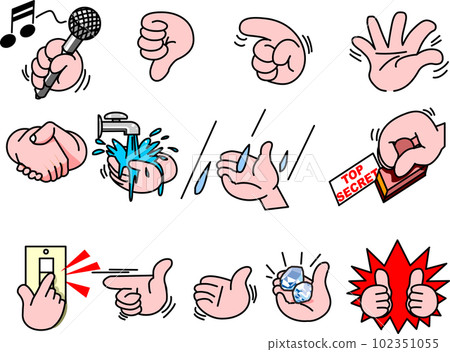 Hand and finger signs 02 - Stock Illustration [102351055] - PIXTA