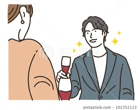 幾個男人和女人在餐廳喝酒 幾個男人和女人在餐廳喝酒 102352113