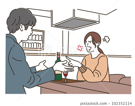幾個年輕男女在餐廳打架 幾個年輕男女在餐廳打架 102352114