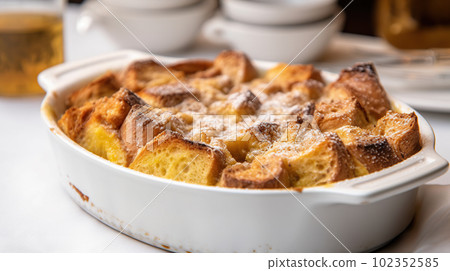 Warm and Comforting Bread Pudding - Generative AI 102352585