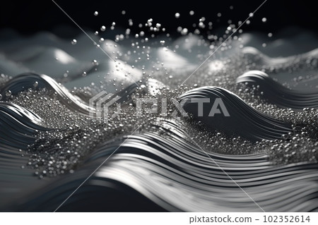 Network technology futuristic tech silver wave background. Low poly 3d wire made with generative AI Network technology futuristic tech silver wave background. Low poly 3d wire made with generative AI 102352614