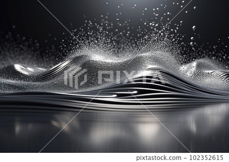 Network technology futuristic tech silver wave background. Low poly 3d wire made with generative AI Network technology futuristic tech silver wave background. Low poly 3d wire made with generative AI 102352615