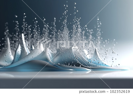 Network technology background futuristic tech blue wave background. Low poly 3d wire made with generative AI 102352619