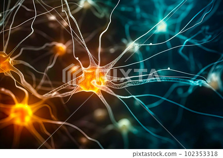 An image of neurons associated with memory, including the hippocampus. Generative AI 102353318