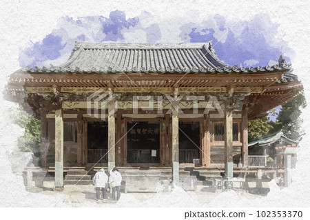 Watercolor-style Shikoku 88 Temple No. 84 Yashima Temple Main Hall Takamatsu City, Kagawa Prefecture Watercolor-style Shikoku 88 Temple No. 84 Yashima Temple Main Hall Takamatsu City, Kagawa Prefecture 102353370