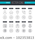 Contact Outline Icon Set 102353813