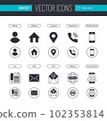 Contact Flat Icon Set For Business Card 102353814