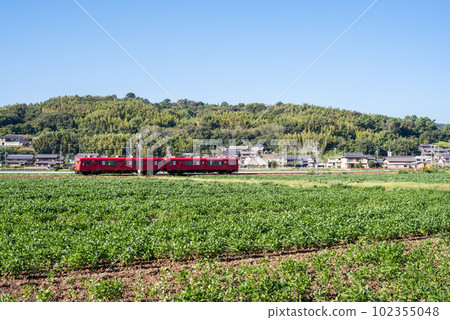 [Gamagori Line] A local train running through the countryside 102355048